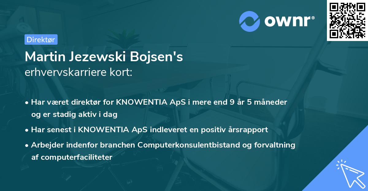 Martin Jezewski Bojsen's erhvervskarriere kort