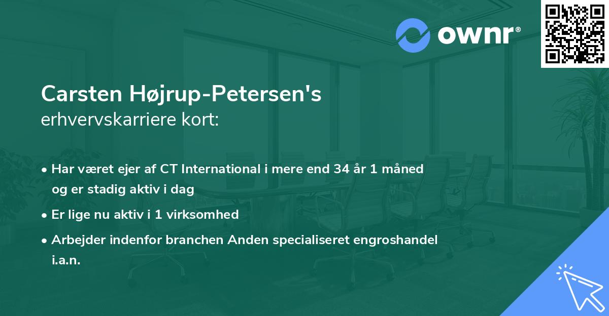 Carsten Højrup-Petersen's erhvervskarriere kort