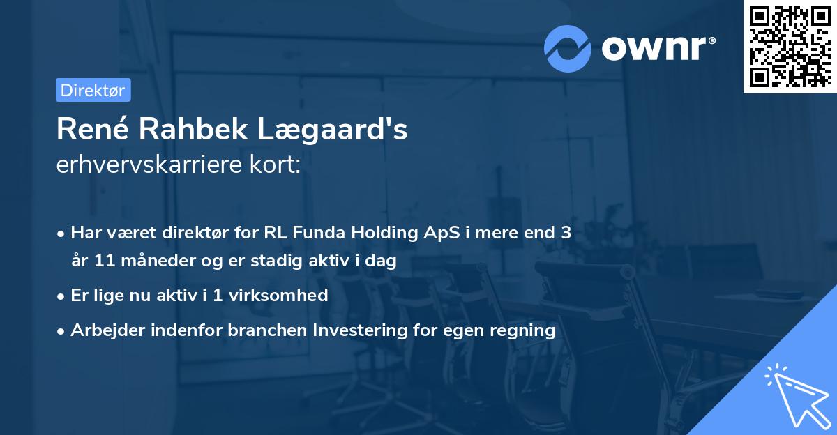 René Rahbek Lægaard's erhvervskarriere kort