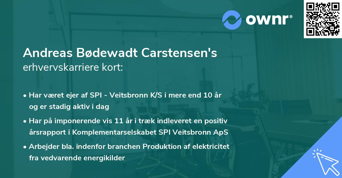 Andreas Bødewadt Carstensen's erhvervskarriere kort