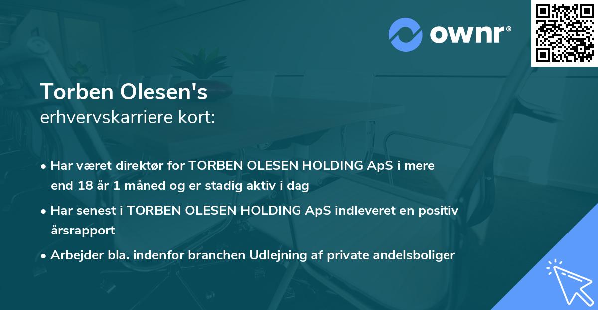 Torben Olesen's erhvervskarriere kort