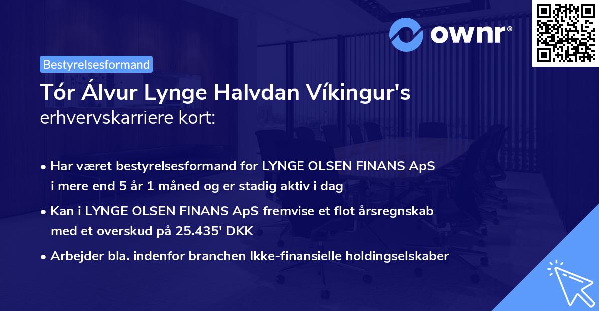 Tór Álvur Lynge Halvdan Víkingur's erhvervskarriere kort