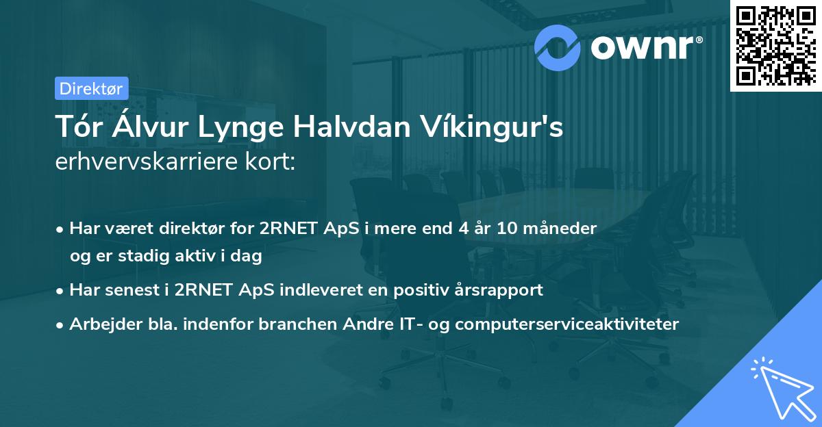 Tór Álvur Lynge Halvdan Víkingur's erhvervskarriere kort