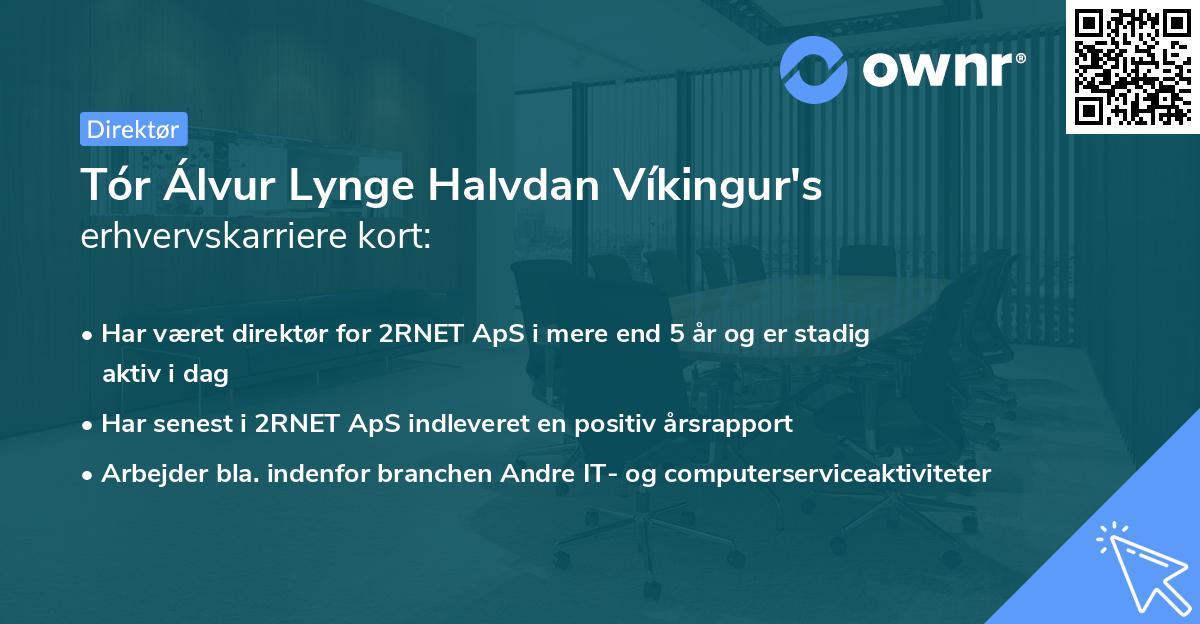 Tór Álvur Lynge Halvdan Víkingur's erhvervskarriere kort