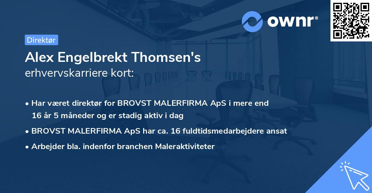 Alex Engelbrekt Thomsen's erhvervskarriere kort
