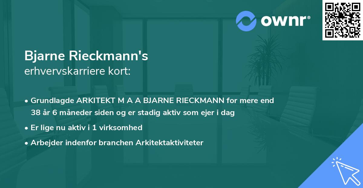 Bjarne Rieckmann's erhvervskarriere kort