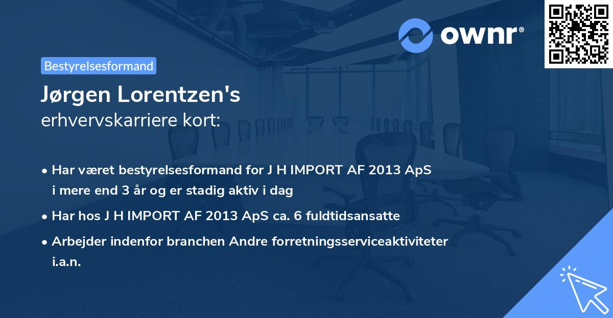 Jørgen Lorentzen's erhvervskarriere kort