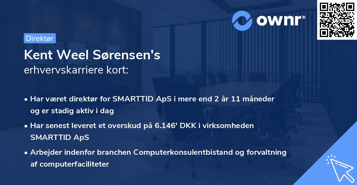 Kent Weel Sørensen's erhvervskarriere kort