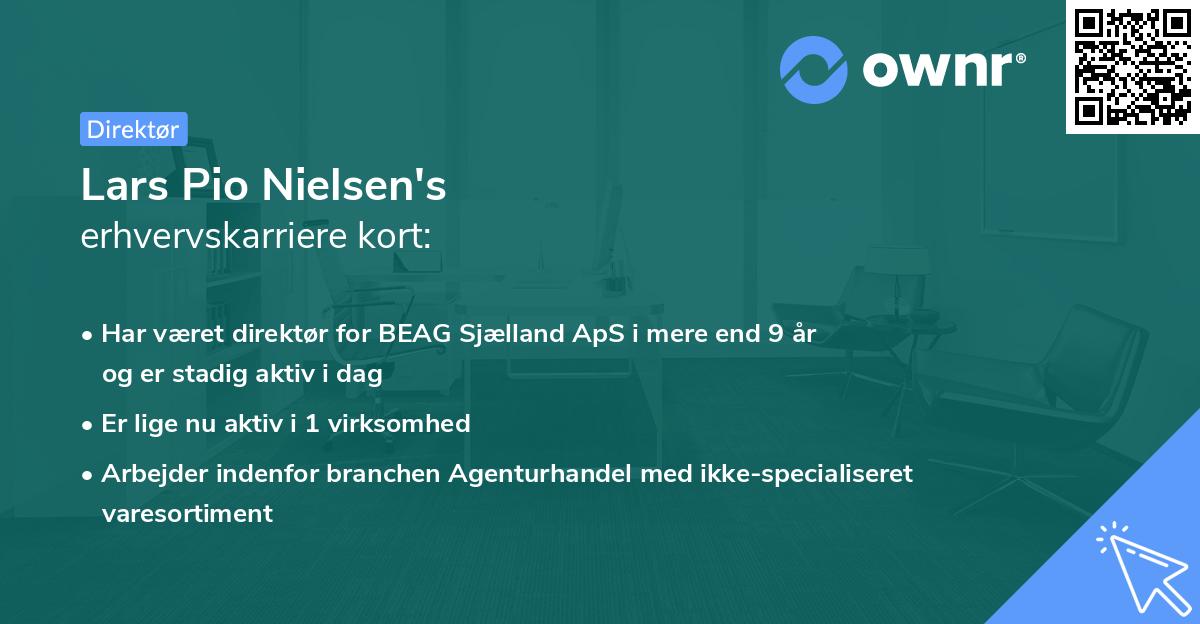 Lars Pio Nielsen's erhvervskarriere kort