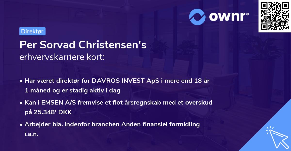 Per Sorvad Christensen's erhvervskarriere kort