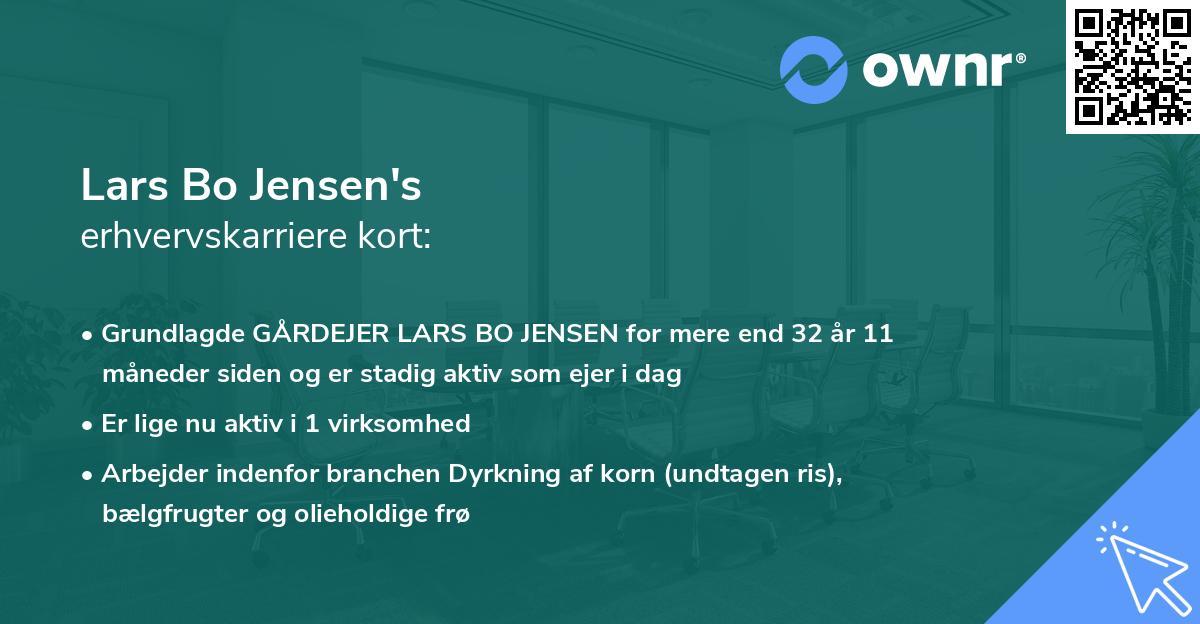 Lars Bo Jensen's erhvervskarriere kort