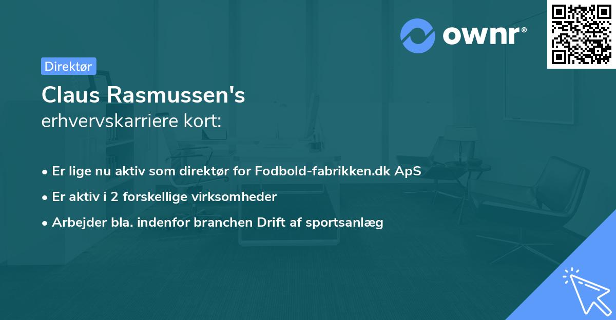 Claus Rasmussen's erhvervskarriere kort