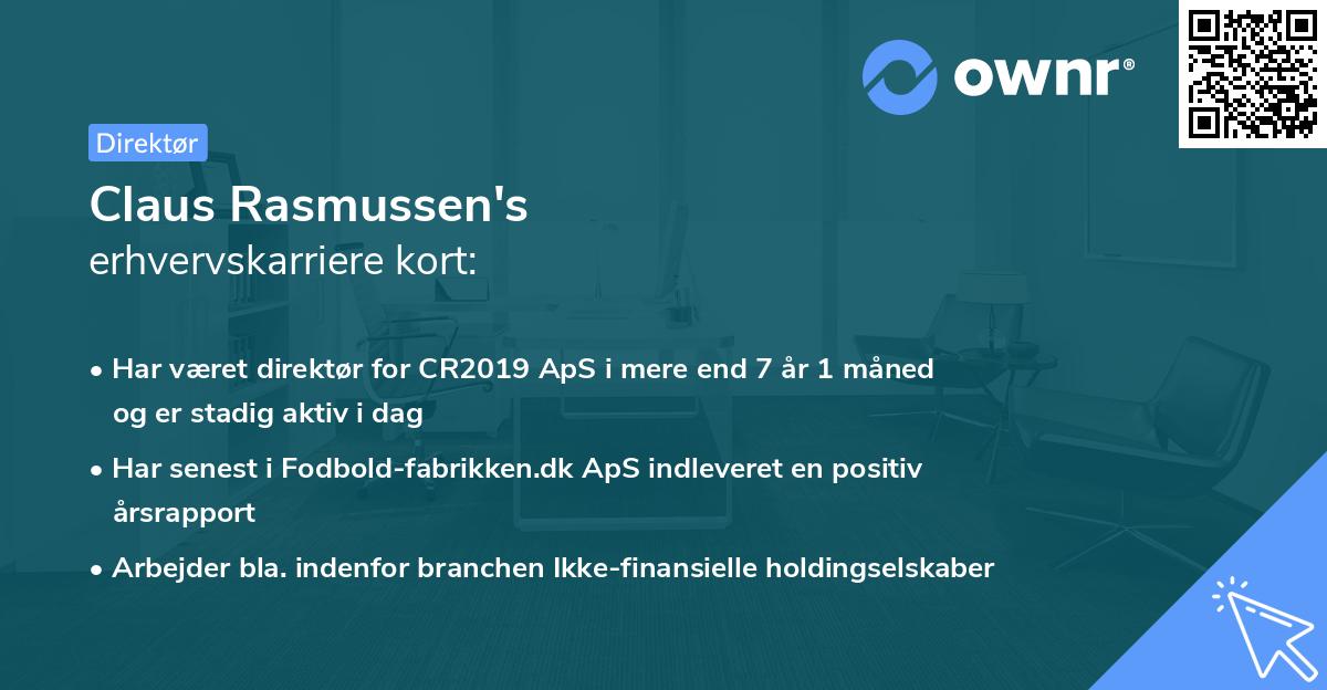 Claus Rasmussen's erhvervskarriere kort