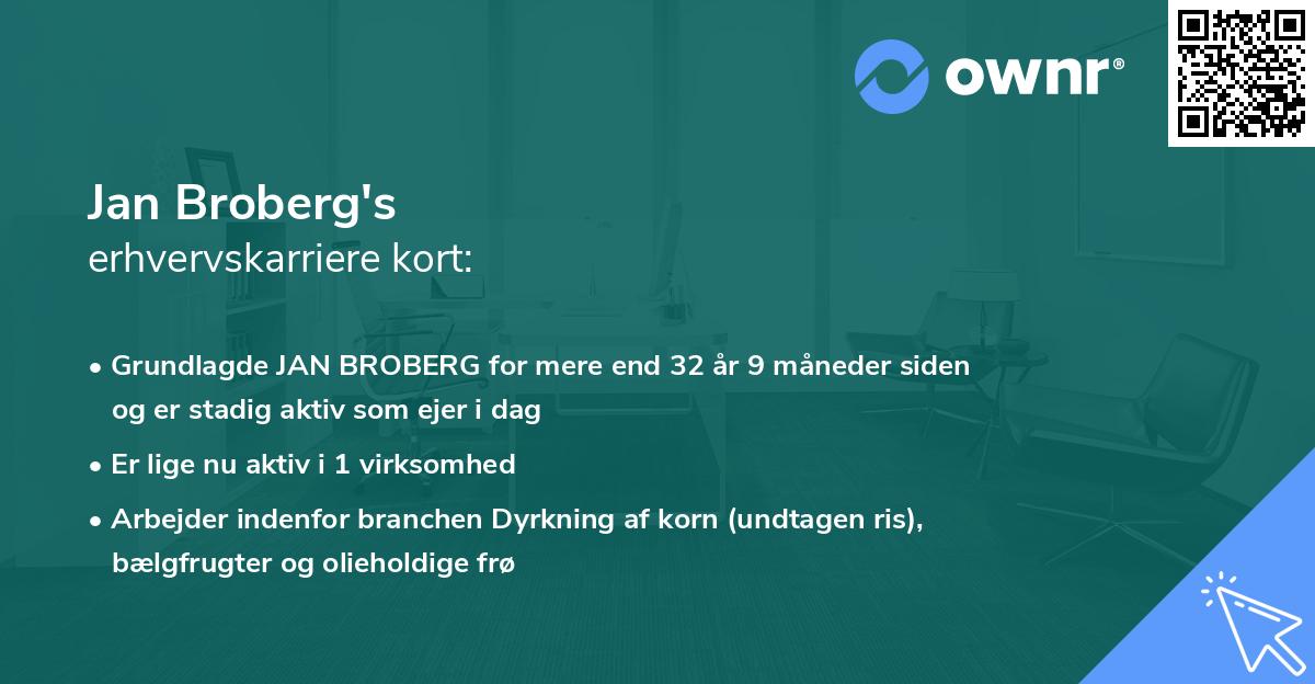 Jan Broberg's erhvervskarriere kort