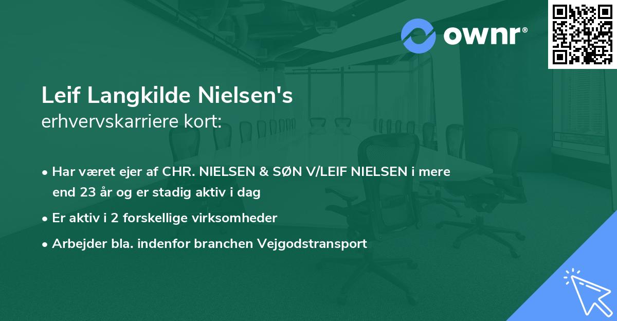 Leif Langkilde Nielsen's erhvervskarriere kort