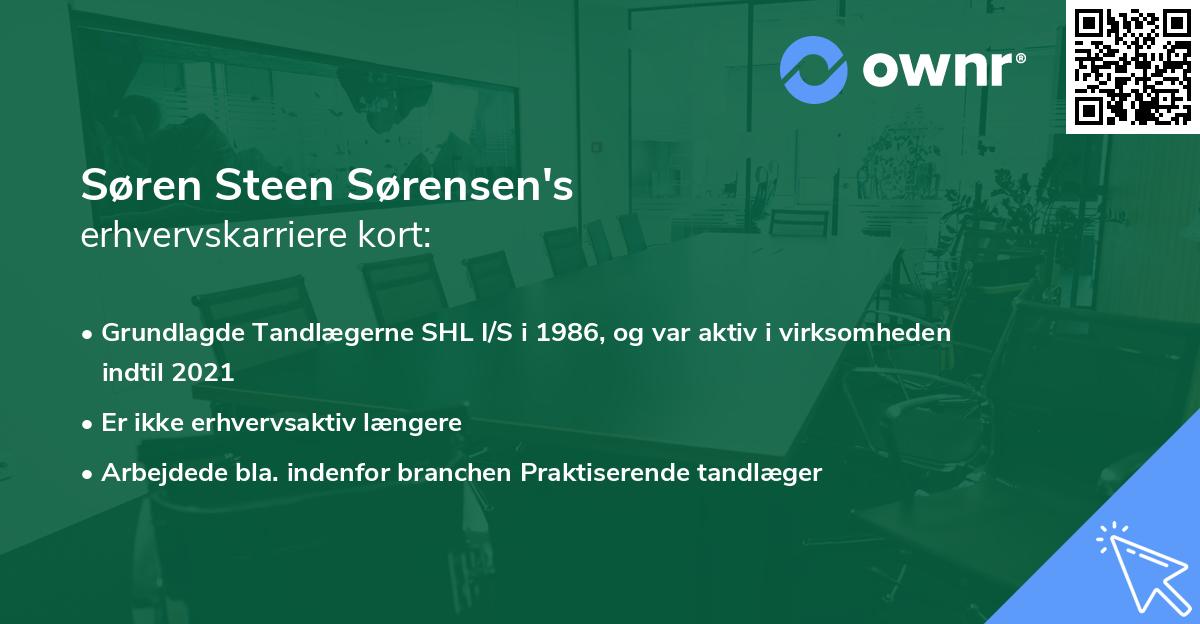 Søren Steen Sørensen's erhvervskarriere kort