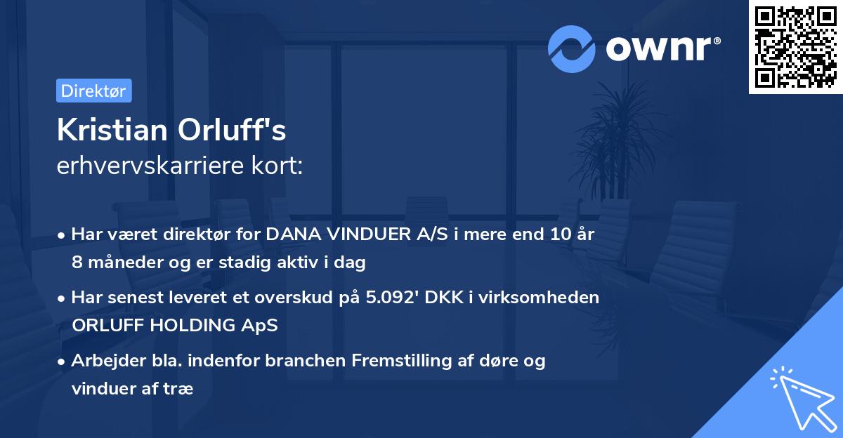 Kristian Orluff's erhvervskarriere kort