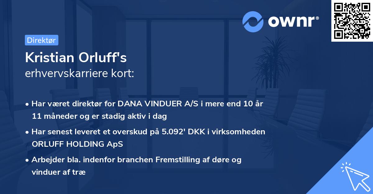 Kristian Orluff's erhvervskarriere kort