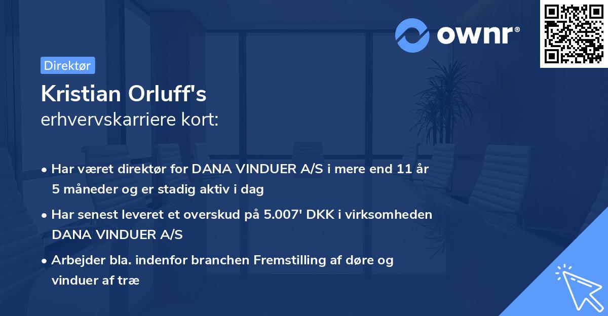 Kristian Orluff's erhvervskarriere kort