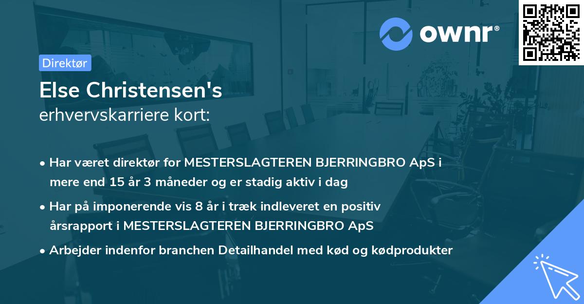 Else Christensen's erhvervskarriere kort