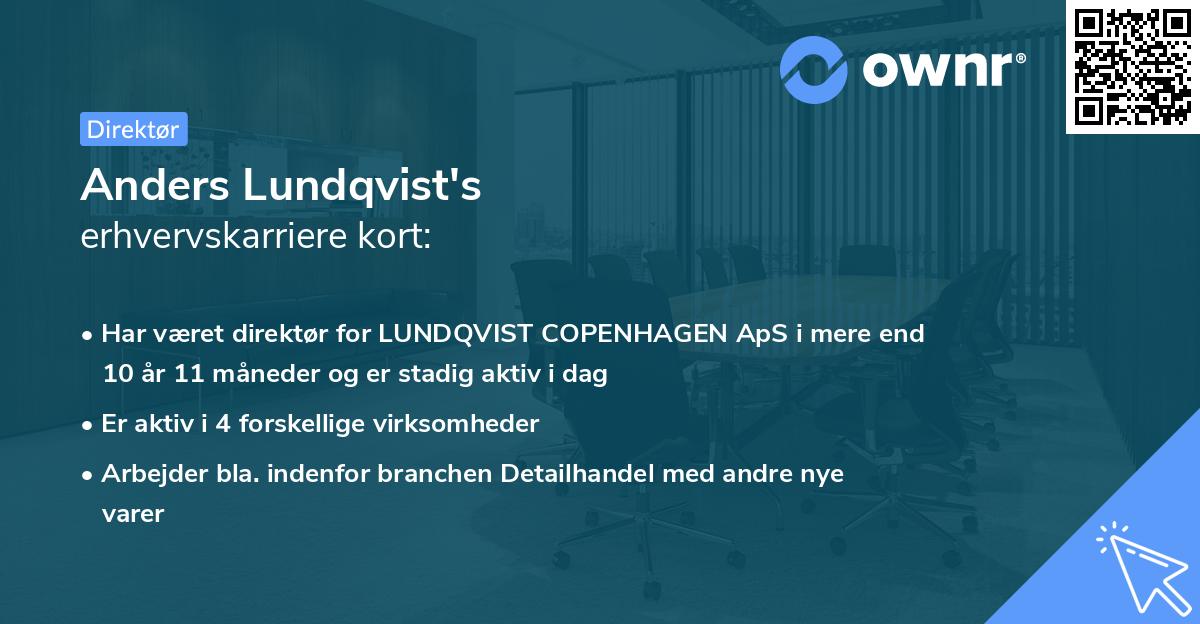 Anders Lundqvist's erhvervskarriere kort