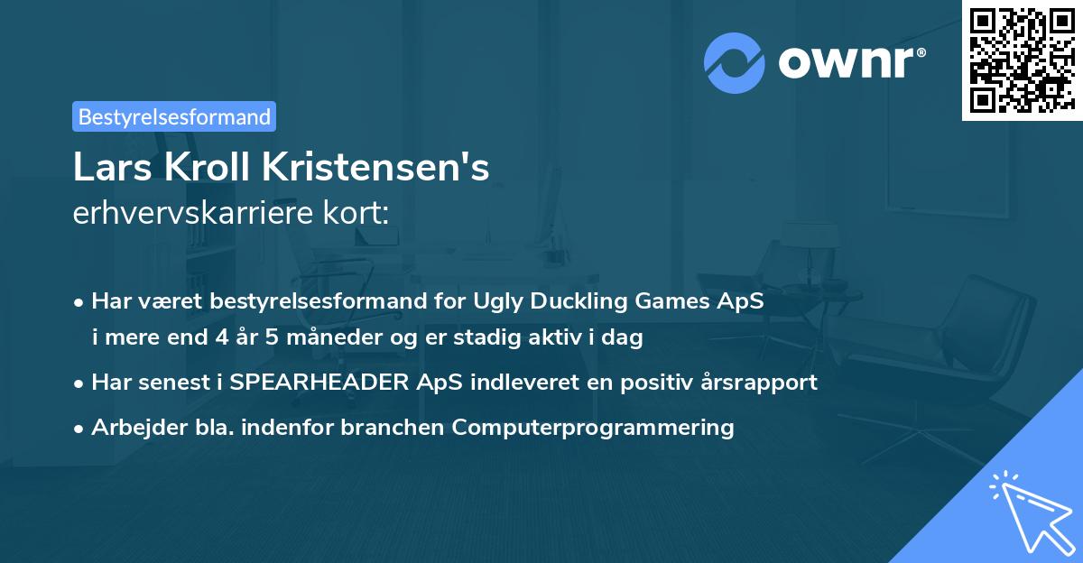 Lars Kroll Kristensen's erhvervskarriere kort