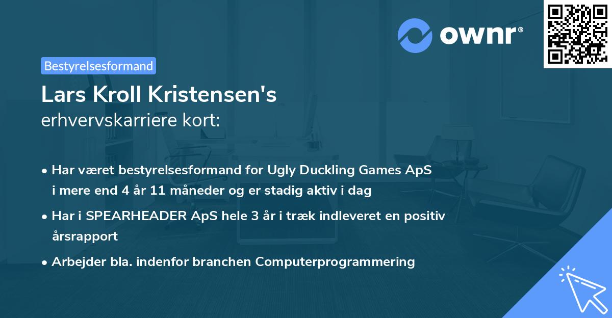 Lars Kroll Kristensen's erhvervskarriere kort