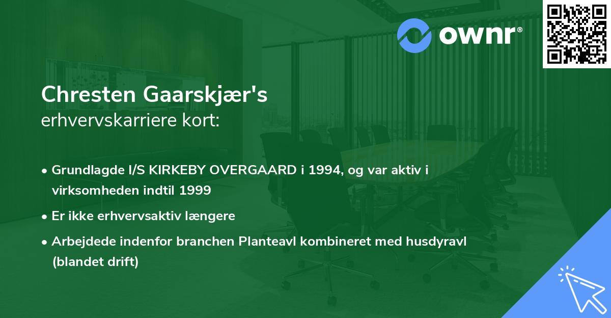 Chresten Gaarskjær's erhvervskarriere kort