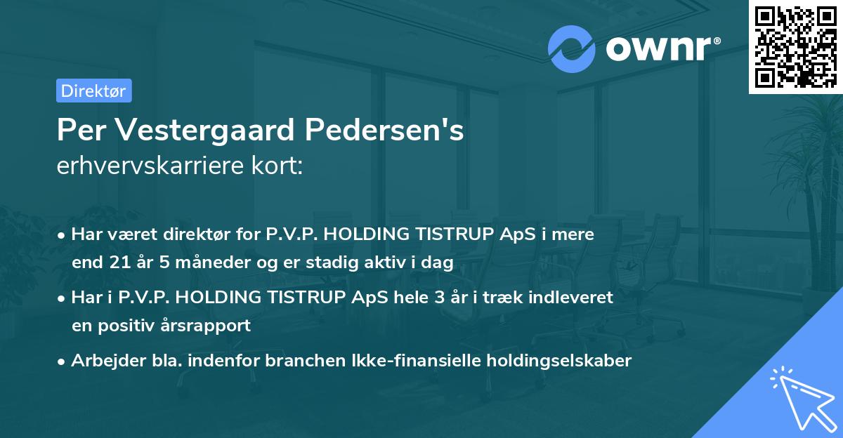 Per Vestergaard Pedersen's erhvervskarriere kort
