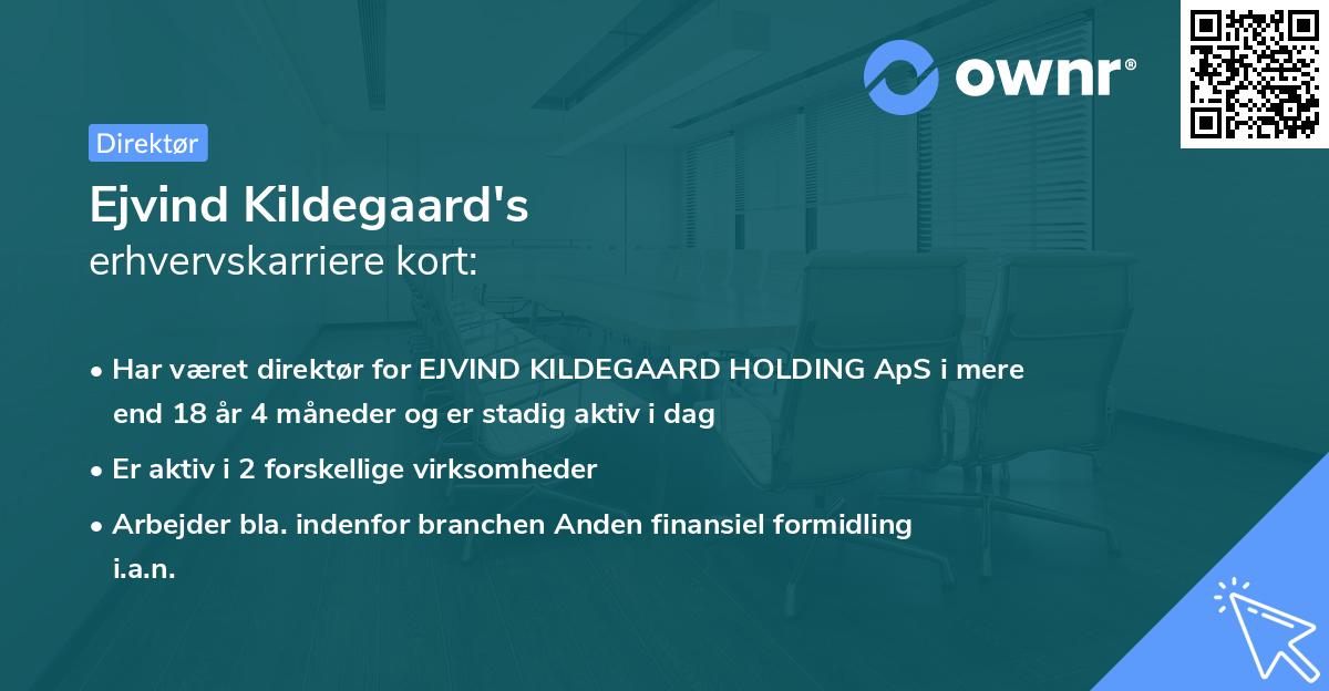 Ejvind Kildegaard's erhvervskarriere kort
