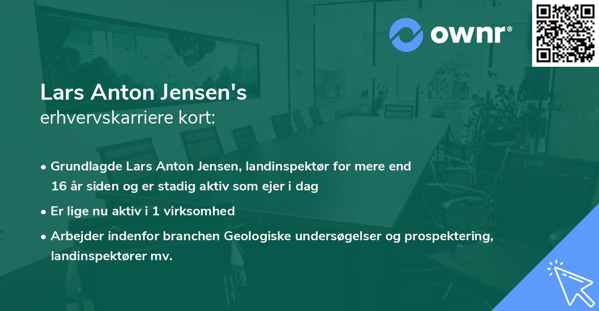 Lars Anton Jensen's erhvervskarriere kort