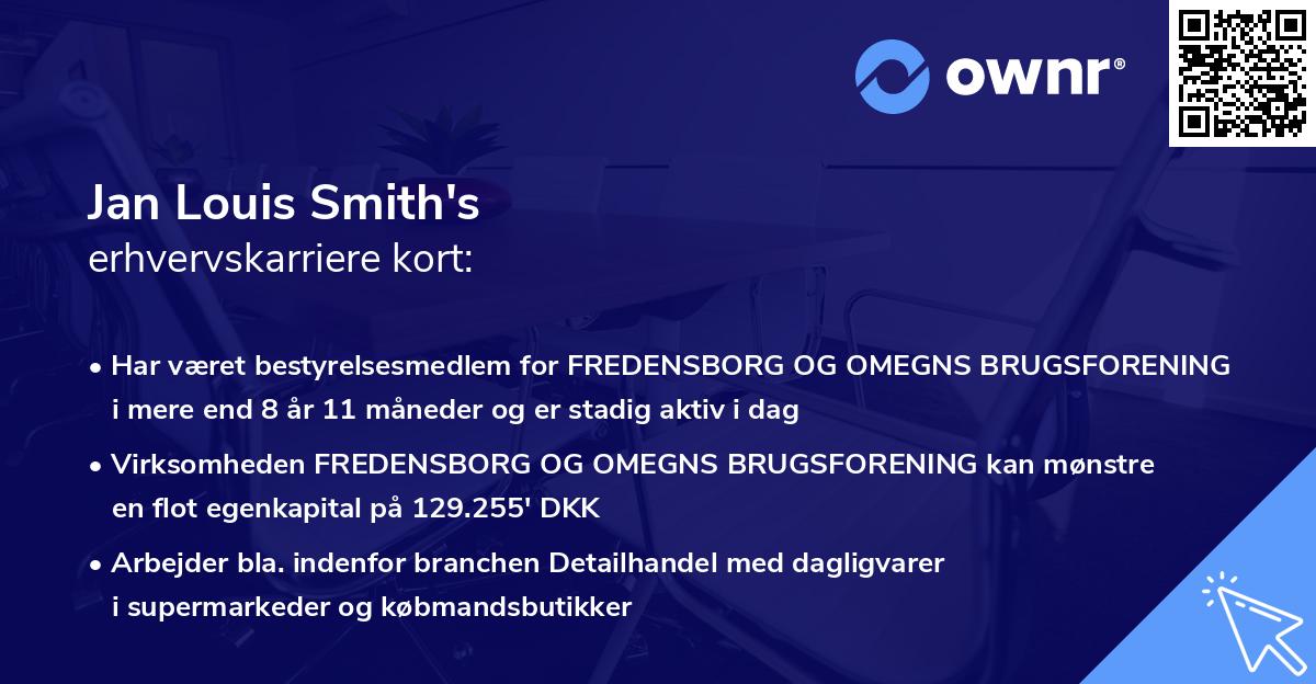 Jan Louis Smith's erhvervskarriere kort