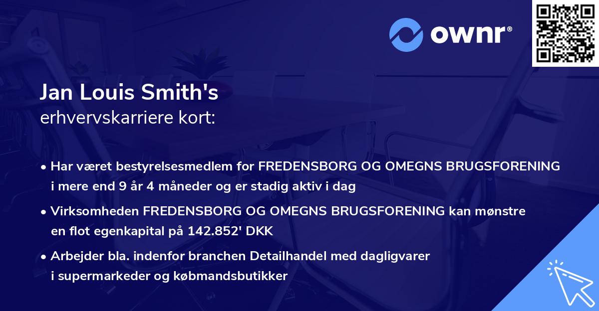 Jan Louis Smith's erhvervskarriere kort