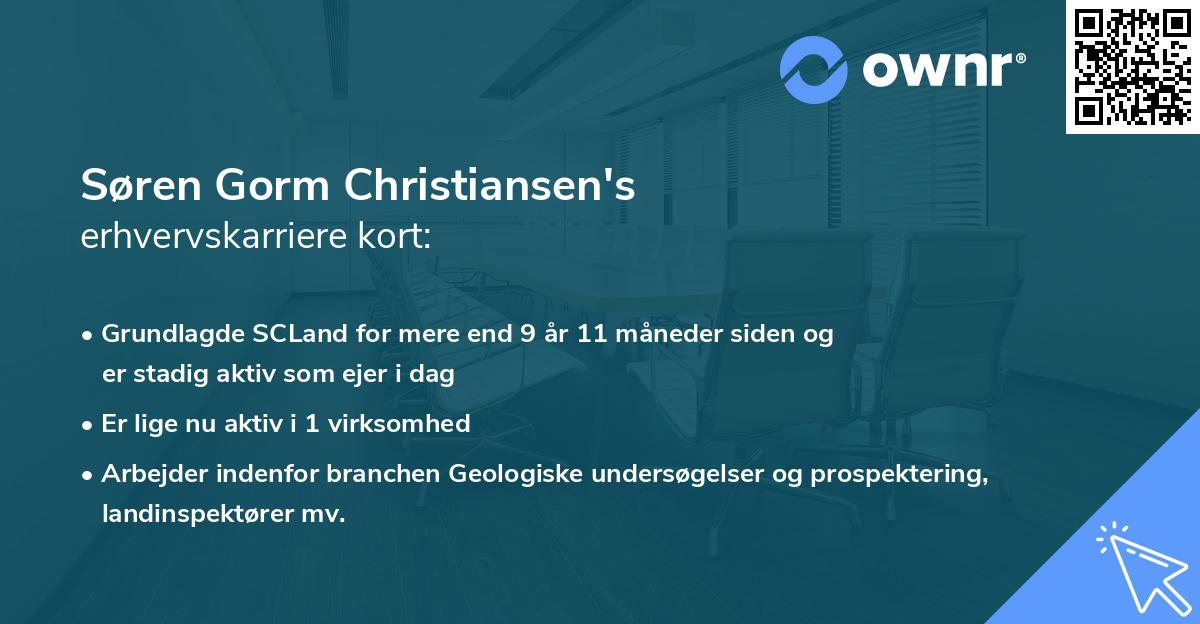 Søren Gorm Christiansen's erhvervskarriere kort