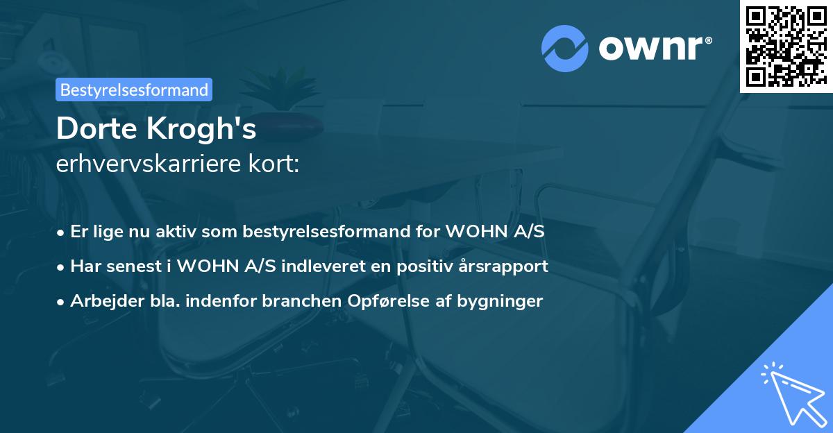 Dorte Krogh's erhvervskarriere kort