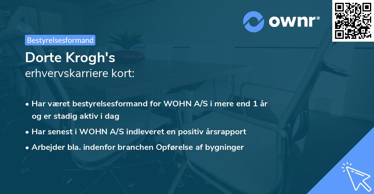 Dorte Krogh's erhvervskarriere kort