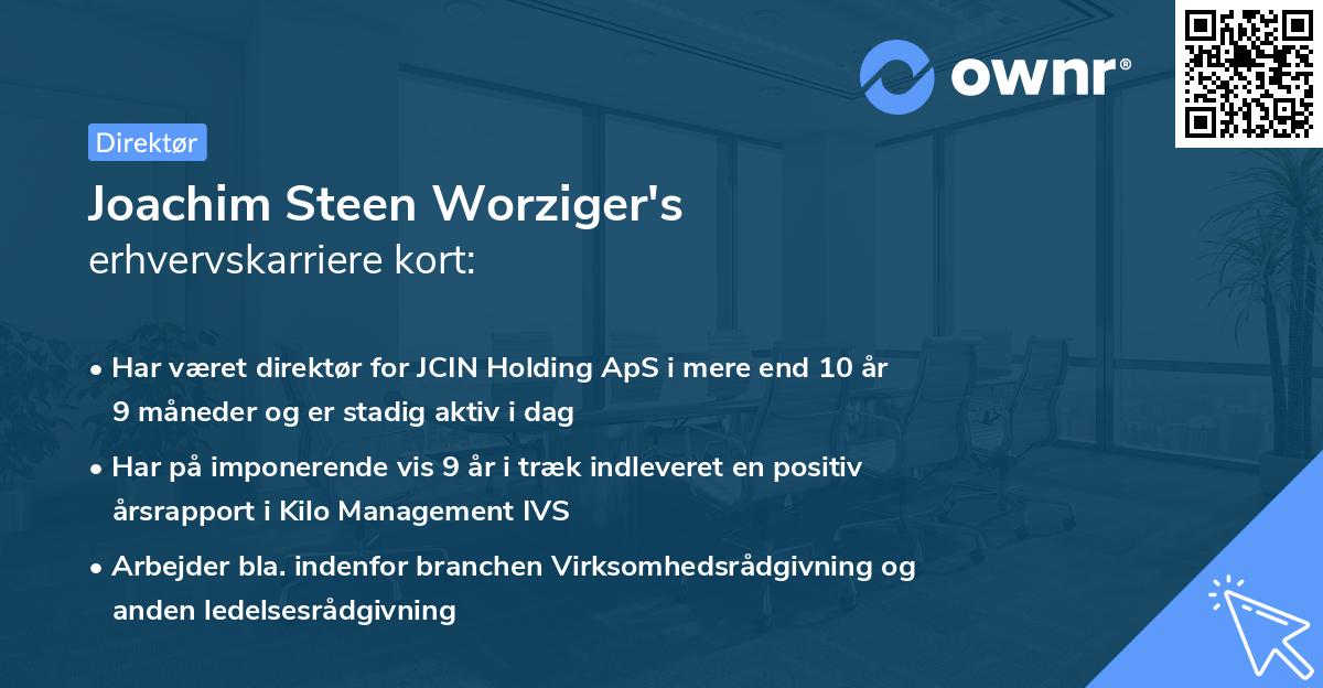 Joachim Steen Worziger's erhvervskarriere kort