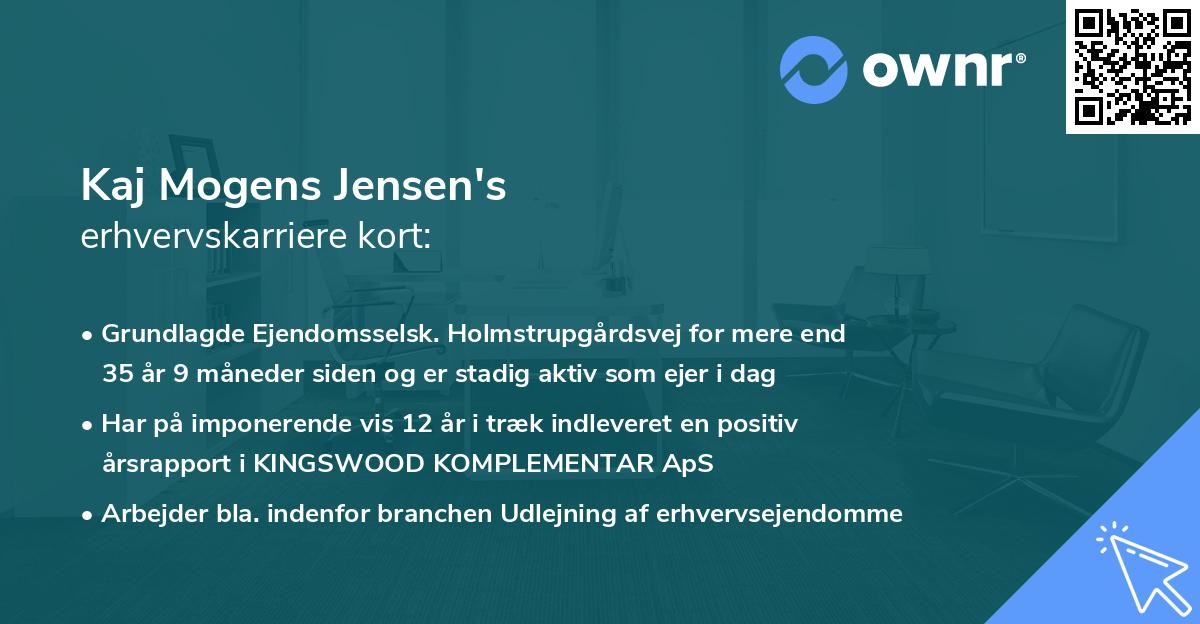 Kaj Mogens Jensen's erhvervskarriere kort
