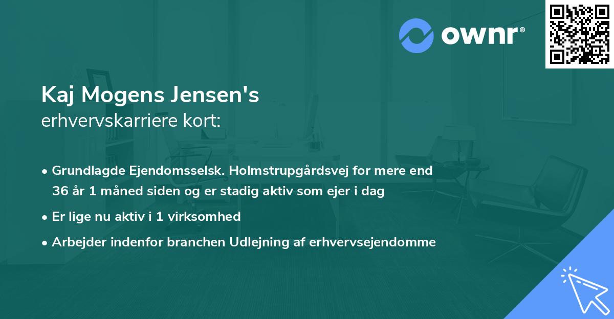Kaj Mogens Jensen's erhvervskarriere kort