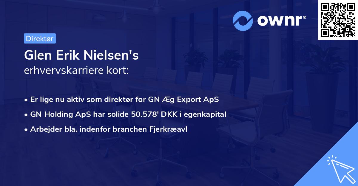 Glen Erik Nielsen's erhvervskarriere kort