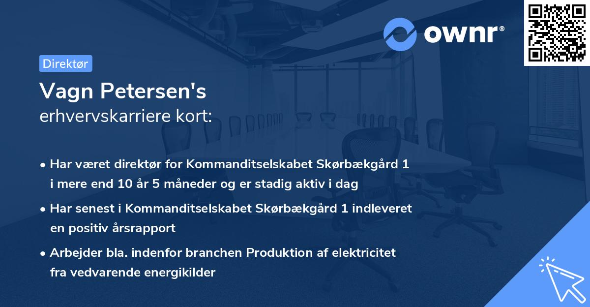Vagn Petersen's erhvervskarriere kort