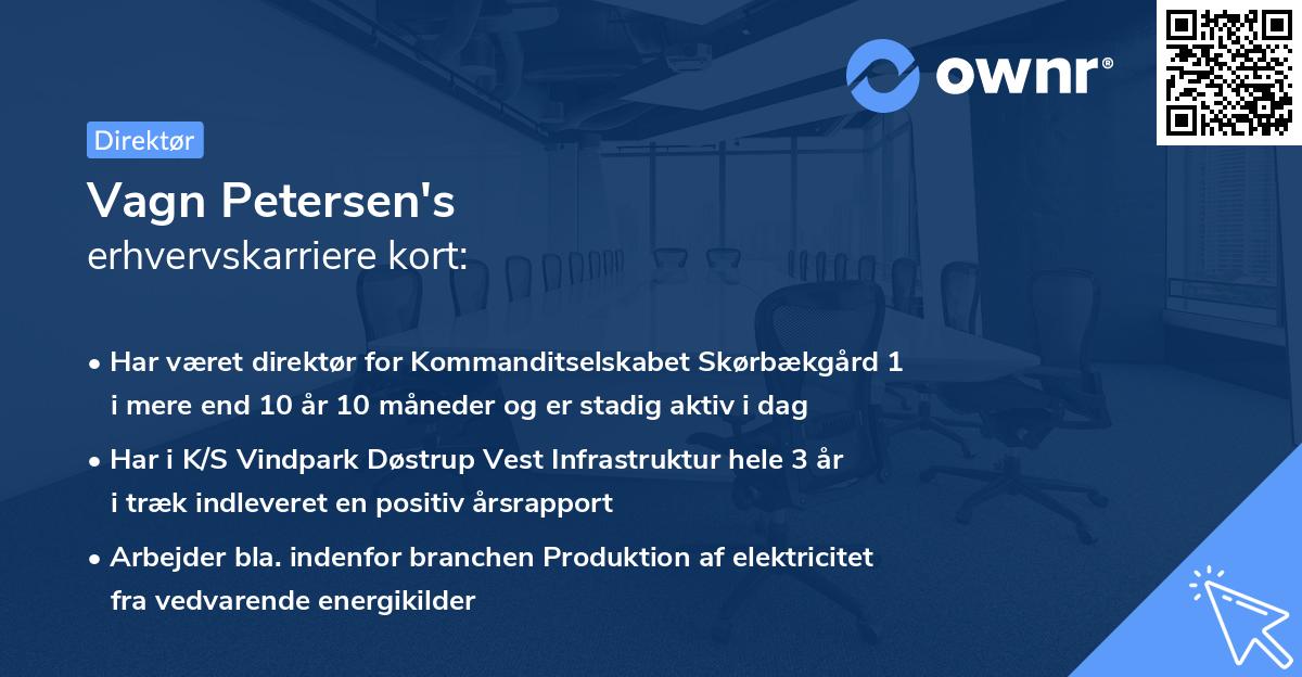 Vagn Petersen's erhvervskarriere kort