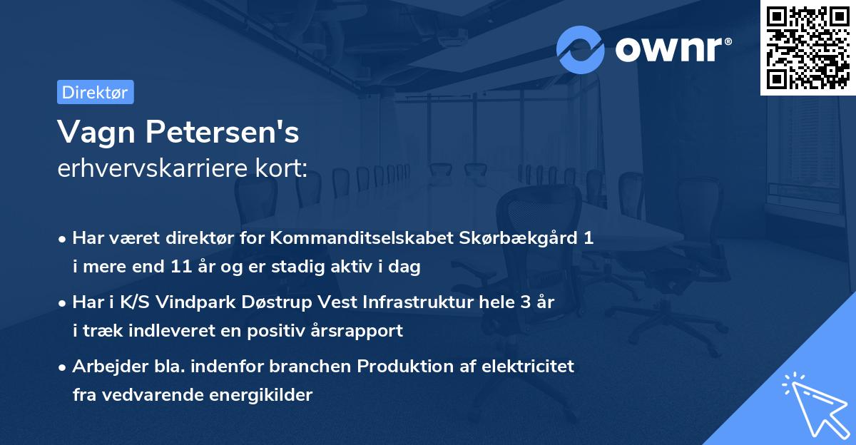 Vagn Petersen's erhvervskarriere kort