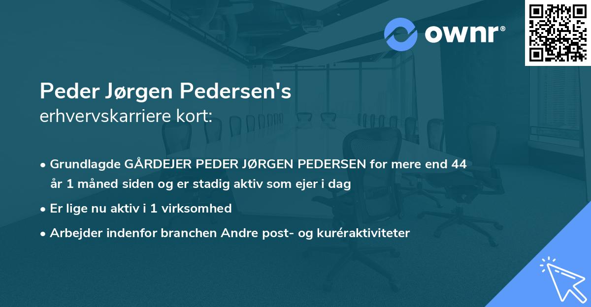 Peder Jørgen Pedersen's erhvervskarriere kort