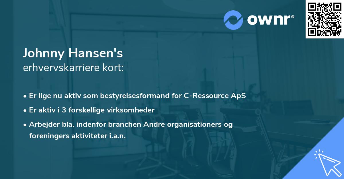 Johnny Hansen's erhvervskarriere kort