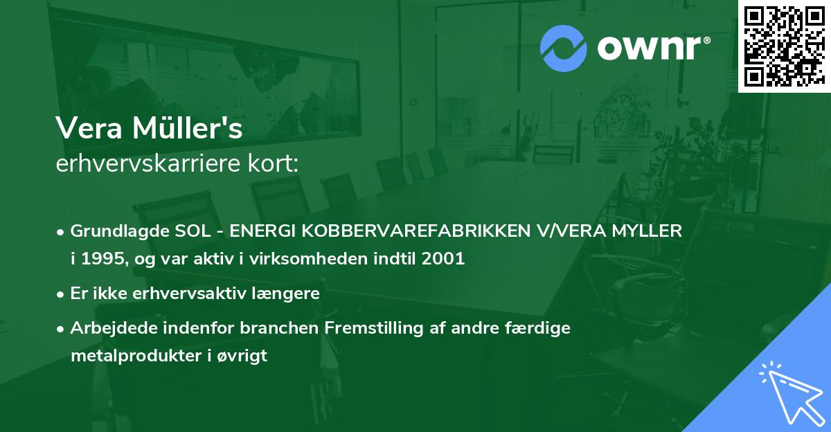 Vera Müller's erhvervskarriere kort