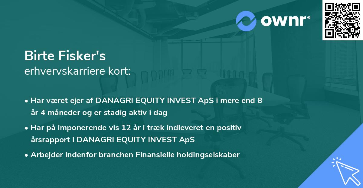 Birte Fisker's erhvervskarriere kort