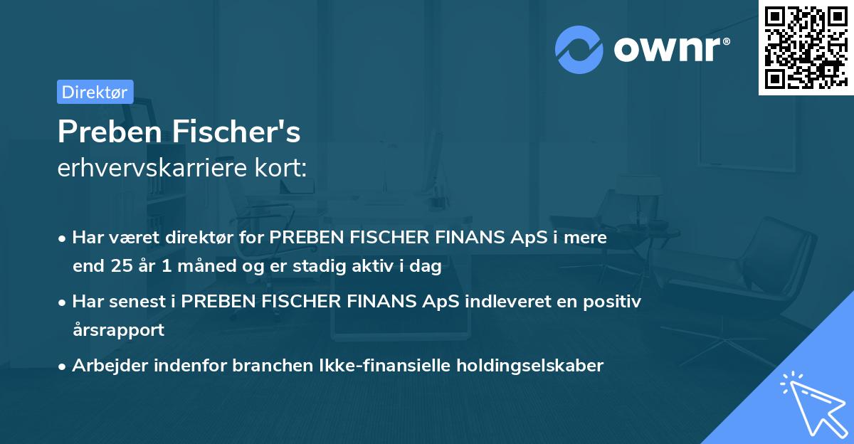 Preben Fischer's erhvervskarriere kort