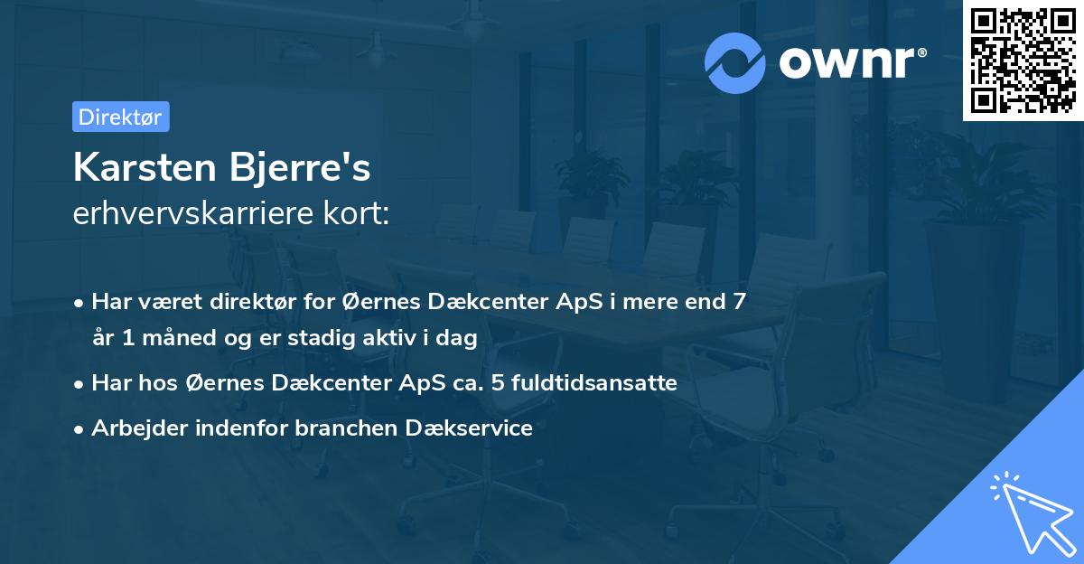 Karsten Bjerre's erhvervskarriere kort