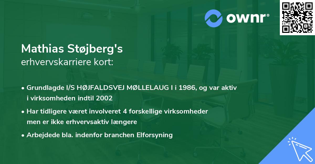 Mathias Støjberg's erhvervskarriere kort